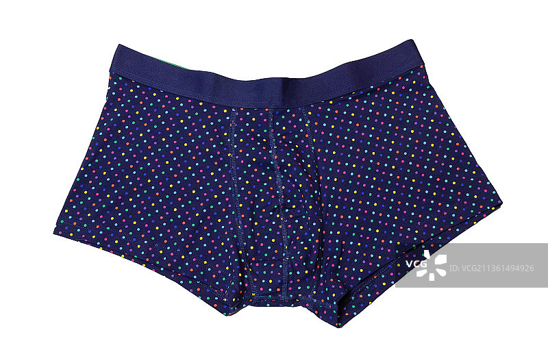 白色背景上彩色条纹男士平角内裤图片素材