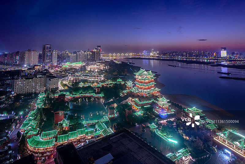 腾王阁夜景图片素材
