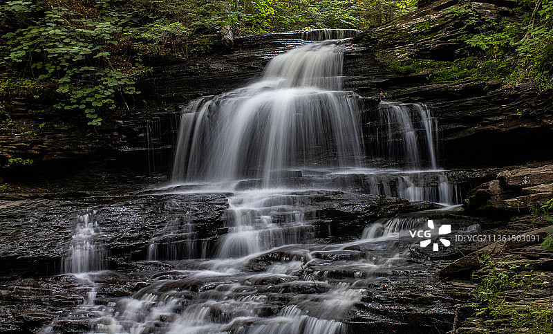 美国里基茨格伦州立公园森林瀑布图片素材