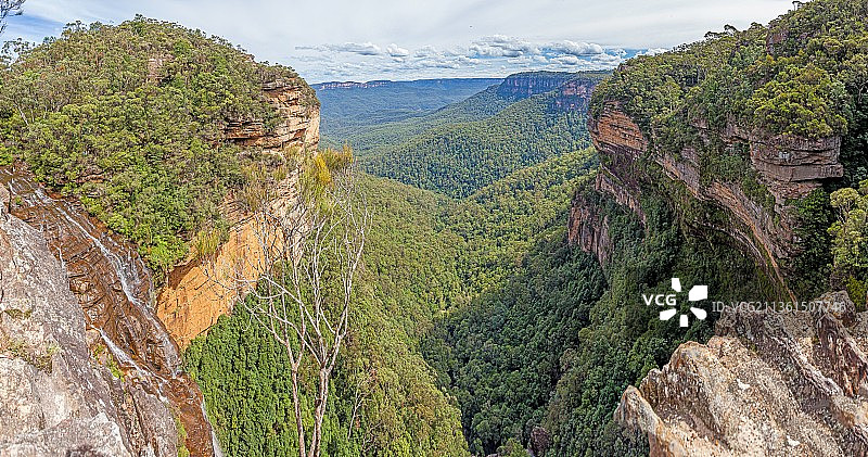 澳大利亚蓝山温特沃斯瀑布风光图片素材