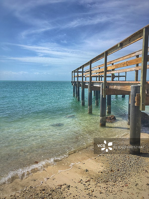 美国佛罗里达州基韦斯特海滩码头景色图片素材
