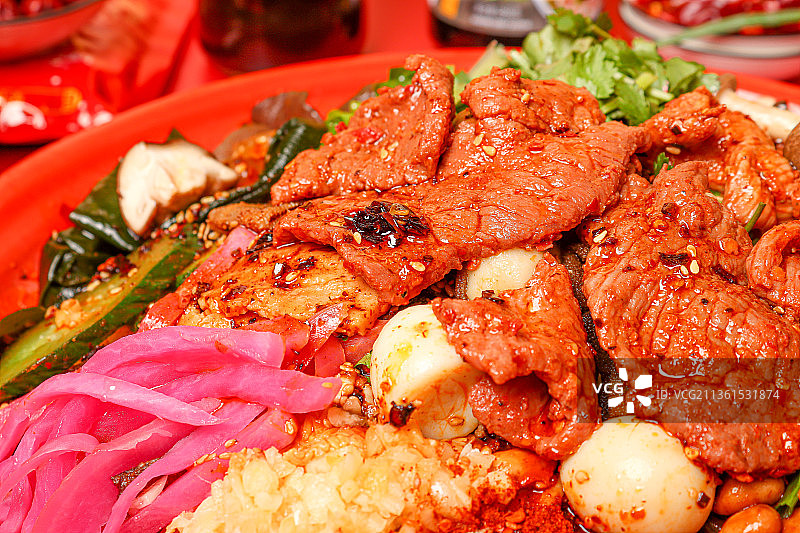 重庆牛肉干拌冒菜套餐图片素材