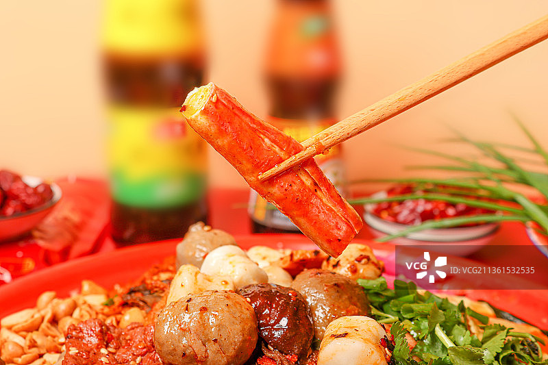 重庆干拌冒菜菜品-蟹棒图片素材