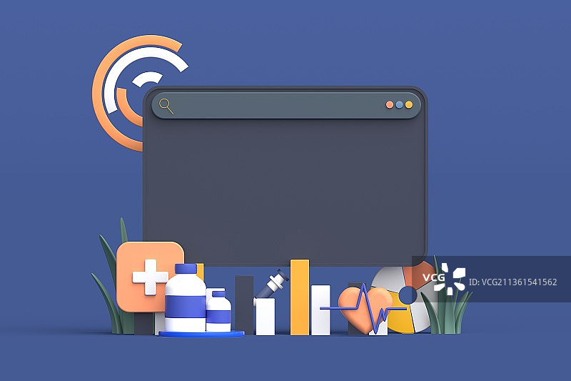 3d渲染卡通医疗元素背景板图片素材