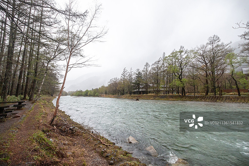 上高地国家公园-日本长野-河景图片素材