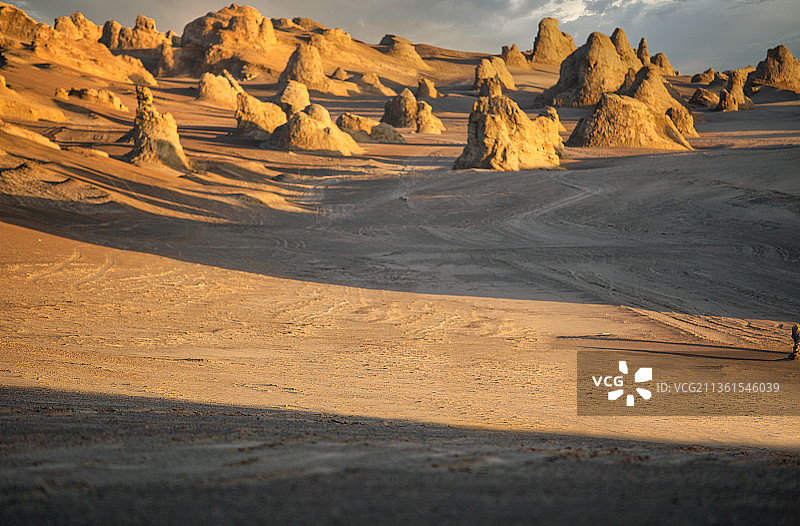 壮观的西北戈壁沙漠日落图片素材