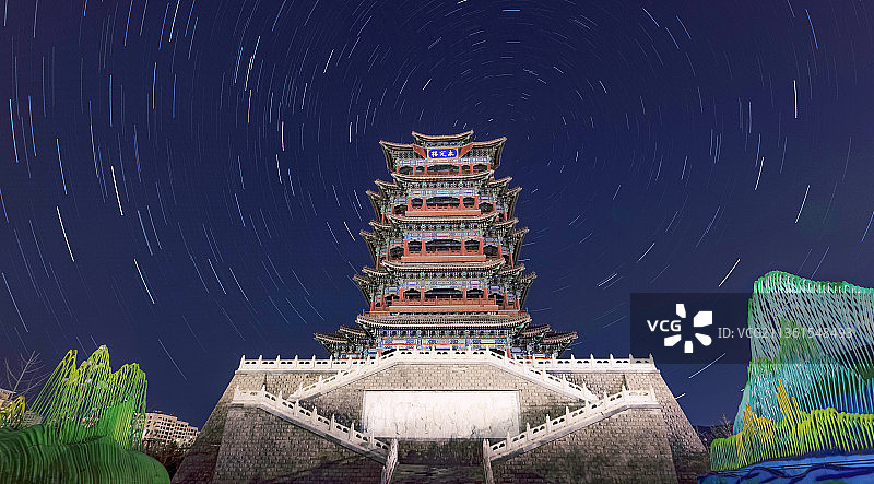 永定楼星轨图片素材