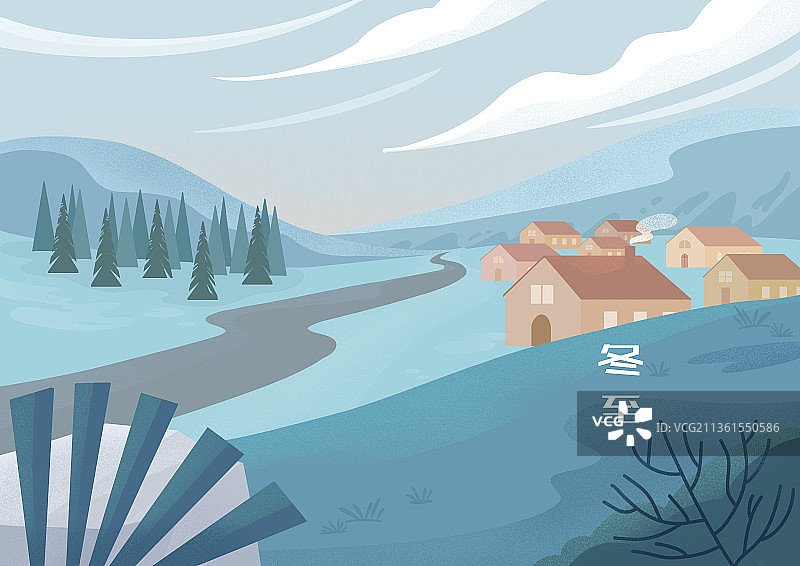 美丽的冬日风景图片素材