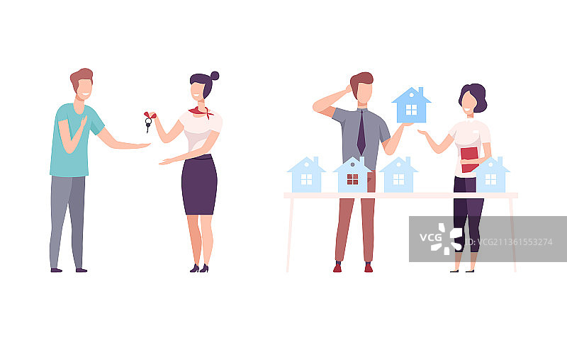 男人角色选择购房会面图片素材