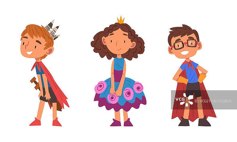 戴着嘉年华面具的可爱小孩图片素材