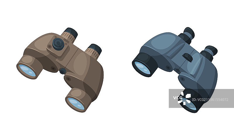 作为两个折射器的双筒望远镜或观测镜图片素材