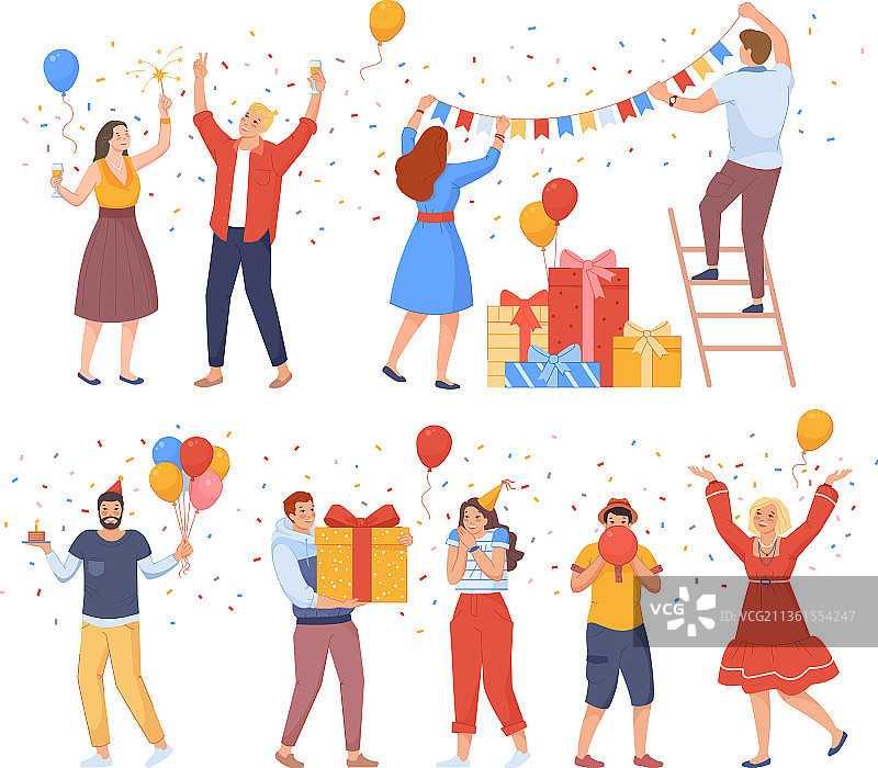 人们准备庆祝生日图片素材