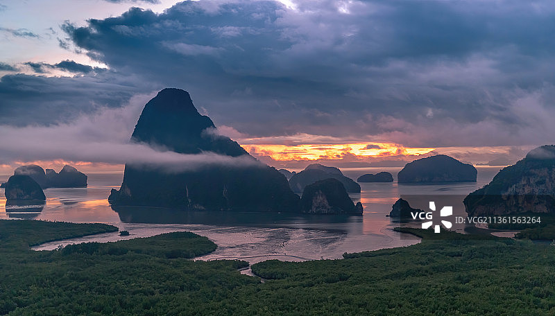 泰国孔敬日落海景图片素材
