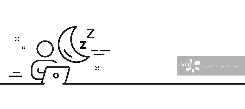夜班在线失眠标志线性图标图片素材
