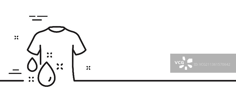 T恤洗涤线性图标：洗衣符号图片素材