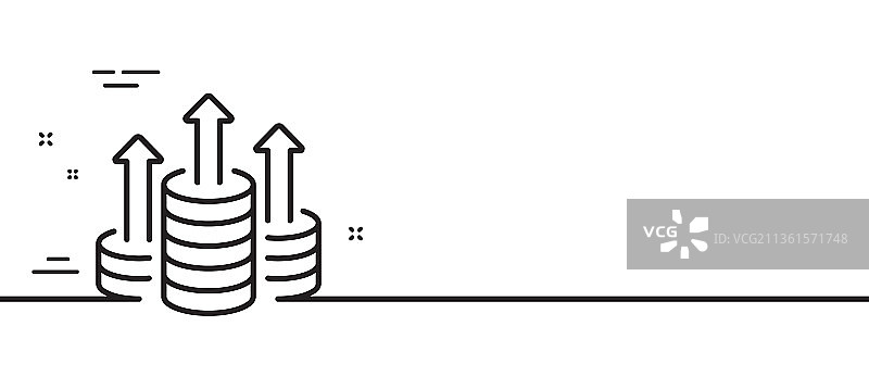 预算线型图标，资金收益标志极简线条图片素材