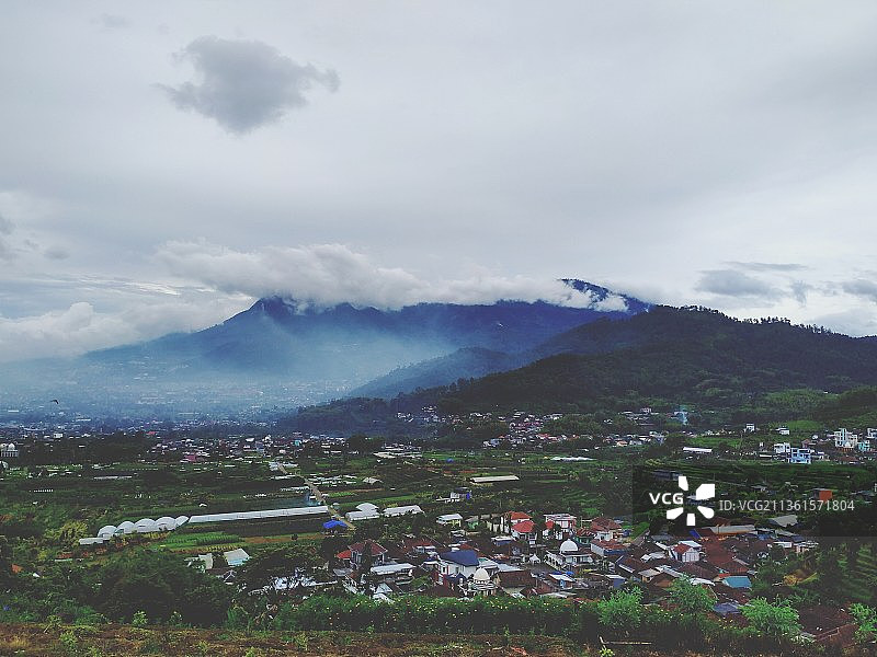 城镇景观高角度视图图片素材