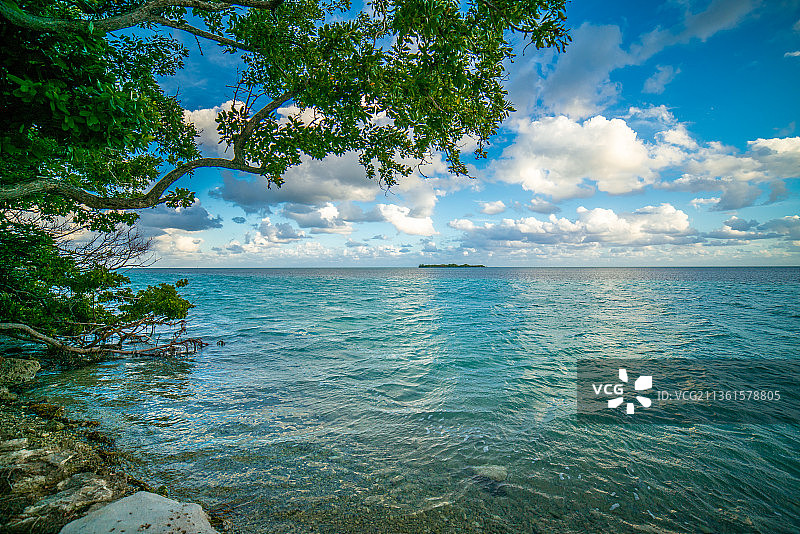 佛罗里达群岛海滨天空背景下的海景图片素材