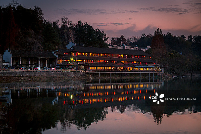 青山湖的农家乐饭店图片素材