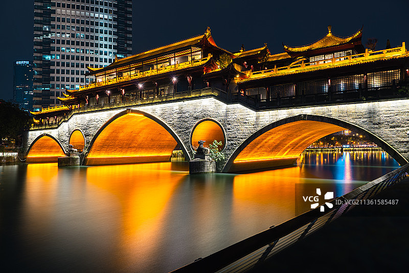 夜间桥成都九眼桥图片素材