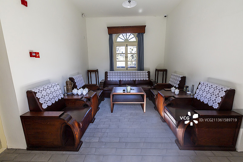 北京香山公园来青轩——朱德同志办公居住地：会客室图片素材