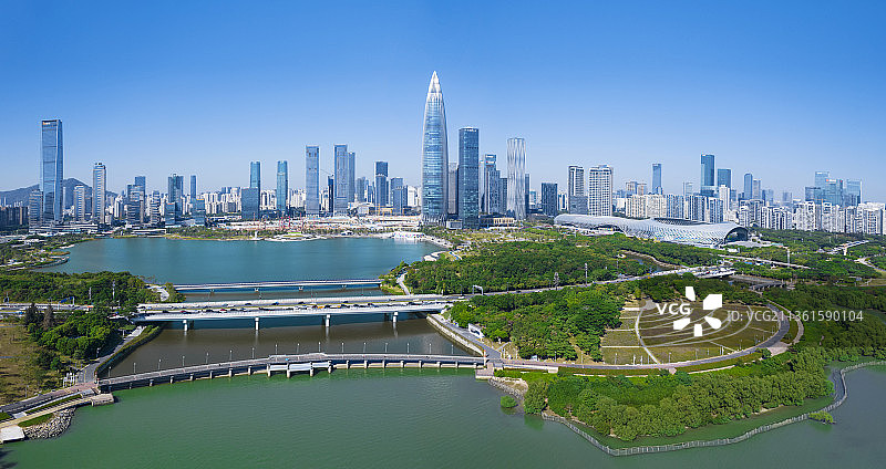 深圳湾人才公园全景航拍图片素材