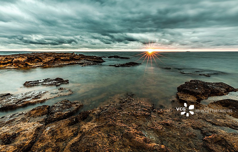 澳大利亚维多利亚贝尔马里斯日落海景图片素材