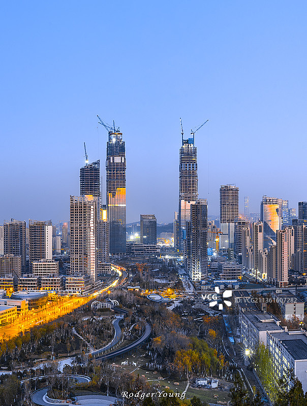 建设中的济南市历下区中央商务区图片素材