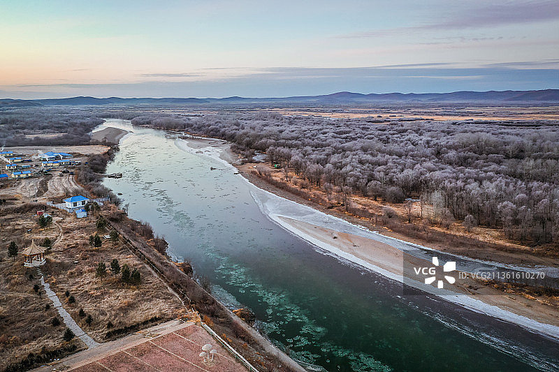 内蒙古甘河雾凇美景图片素材