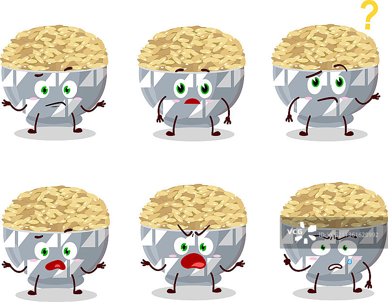 蒸熟的长粒米卡通形象图片素材