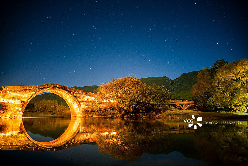 沙溪玉津桥星空图片素材