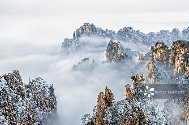 黄山雪景图片素材
