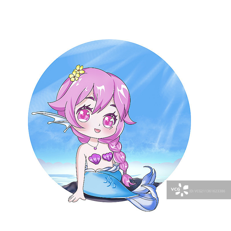 Q版美人鱼图片素材