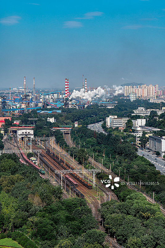 辽宁省鞍山市俯瞰鞍山钢铁集团全景图片素材