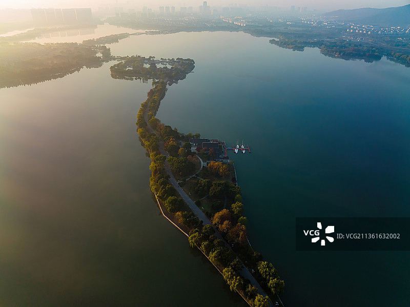 江苏苏州石湖风景区航拍图片素材