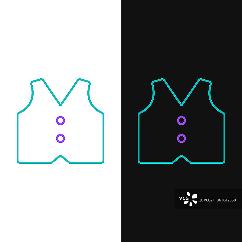 背心线性图标（黑白背景）图片素材