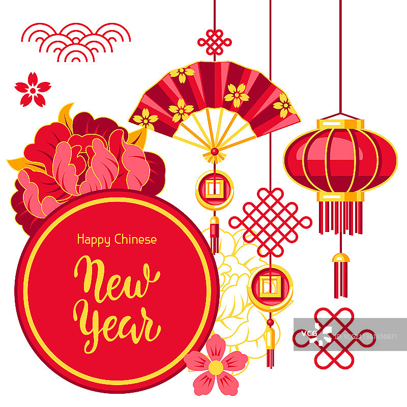 新春快乐贺卡背景图片素材