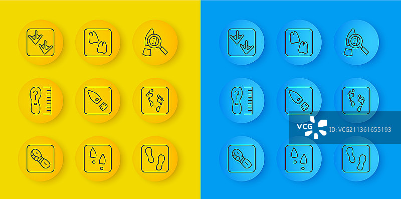 鞋子与平方米人类脚印线条设计图片素材