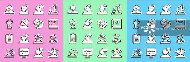 催眠心理学书籍解决方案线条图片素材