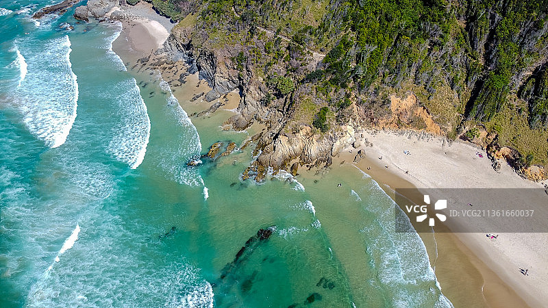 海滩的高角度视图图片素材
