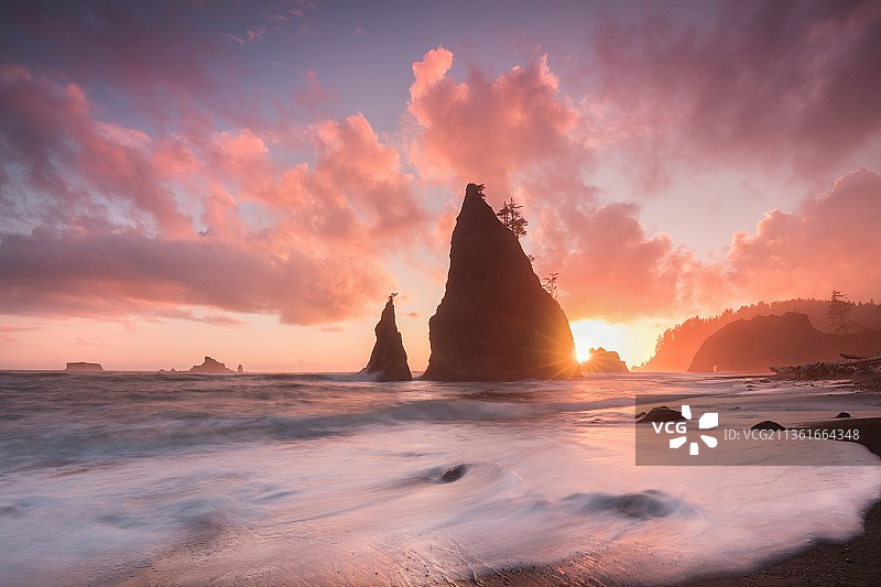 日落时分的海景图片素材