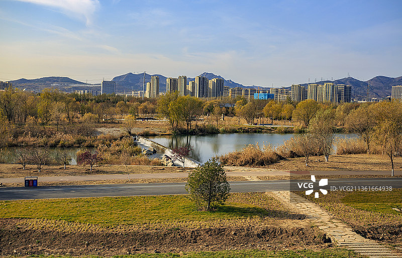 公园，倒影，公园，永定河，冬天图片素材