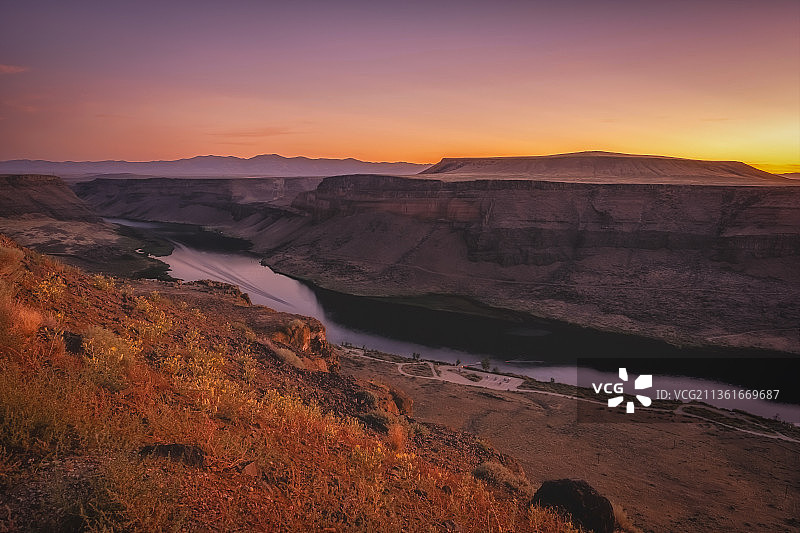 蛇河日落风光：爱达荷州，美国图片素材
