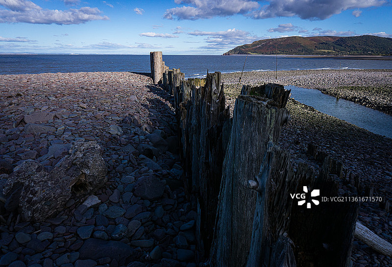 英国萨默塞特郡波洛克威尔的布里斯托尔海峡海景图片素材