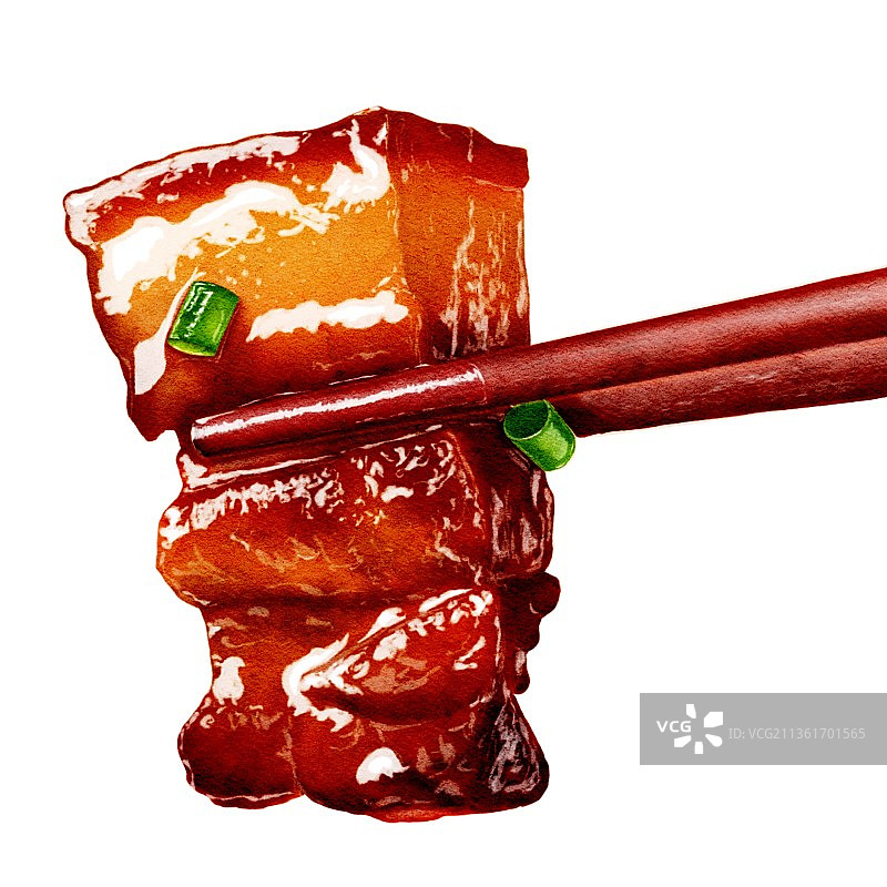 红烧肉手绘图片素材