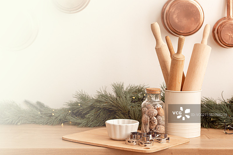圣诞烘焙工具，留白区域图片素材