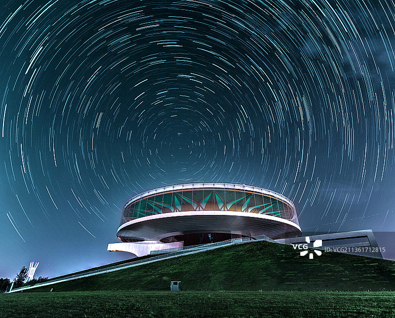 郑州龙湖湿地公园星轨图片素材