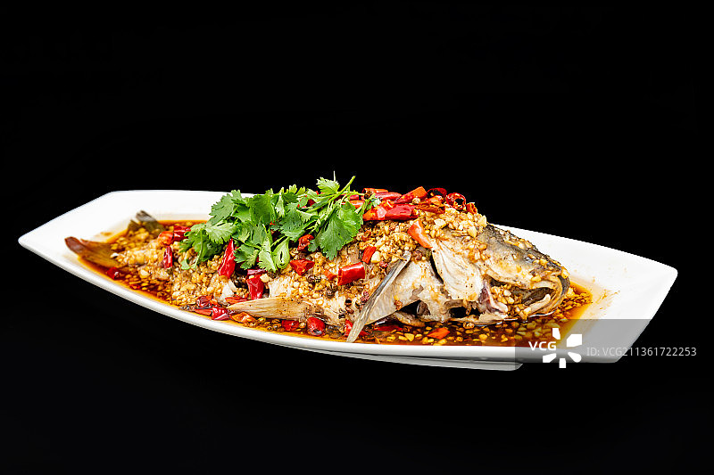 徐州名菜蒜爆鱼图片素材