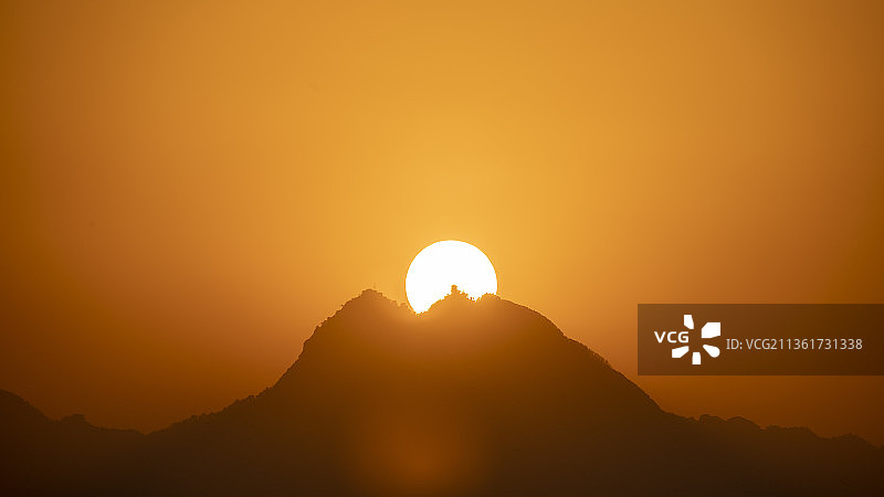 陕西西安 南五台景区 灵应台 日落图片素材