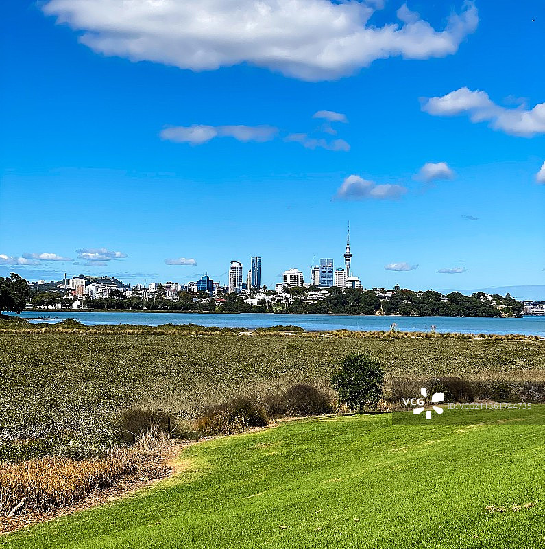 新西兰奥克兰海边建筑景色图片素材